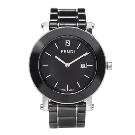 fendi ceramic watch black|FENDI Stainless Steel Ceramic 38mm Round Quartz Watch .